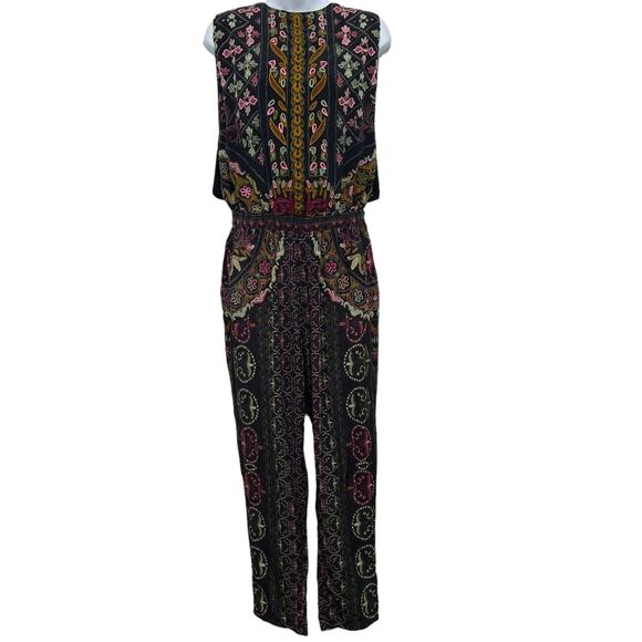 Hemant & Nandita Embroidered 100% Silk Jumpsuit Open Side & Back S Indie Boho - Picture 3 of 14